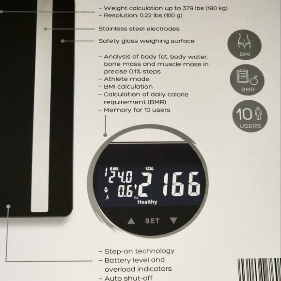 BNIB》Visage Pro Style ☆ Body Analysis Smart Scale- 7 Body Values up to 10 Users - Picture 5 of 6